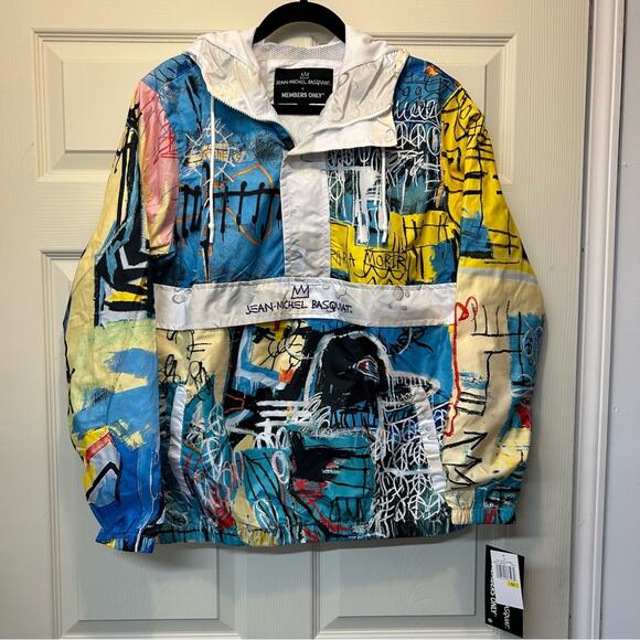 Members Only Jean-Michel Basquiat Light Weight Pullover Jacket Size Medium NWT - Picture 3 of 10
